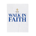 Walk in Faith Plush Blanket — Christian Velveteen Throw with Cross & Baby Footprints