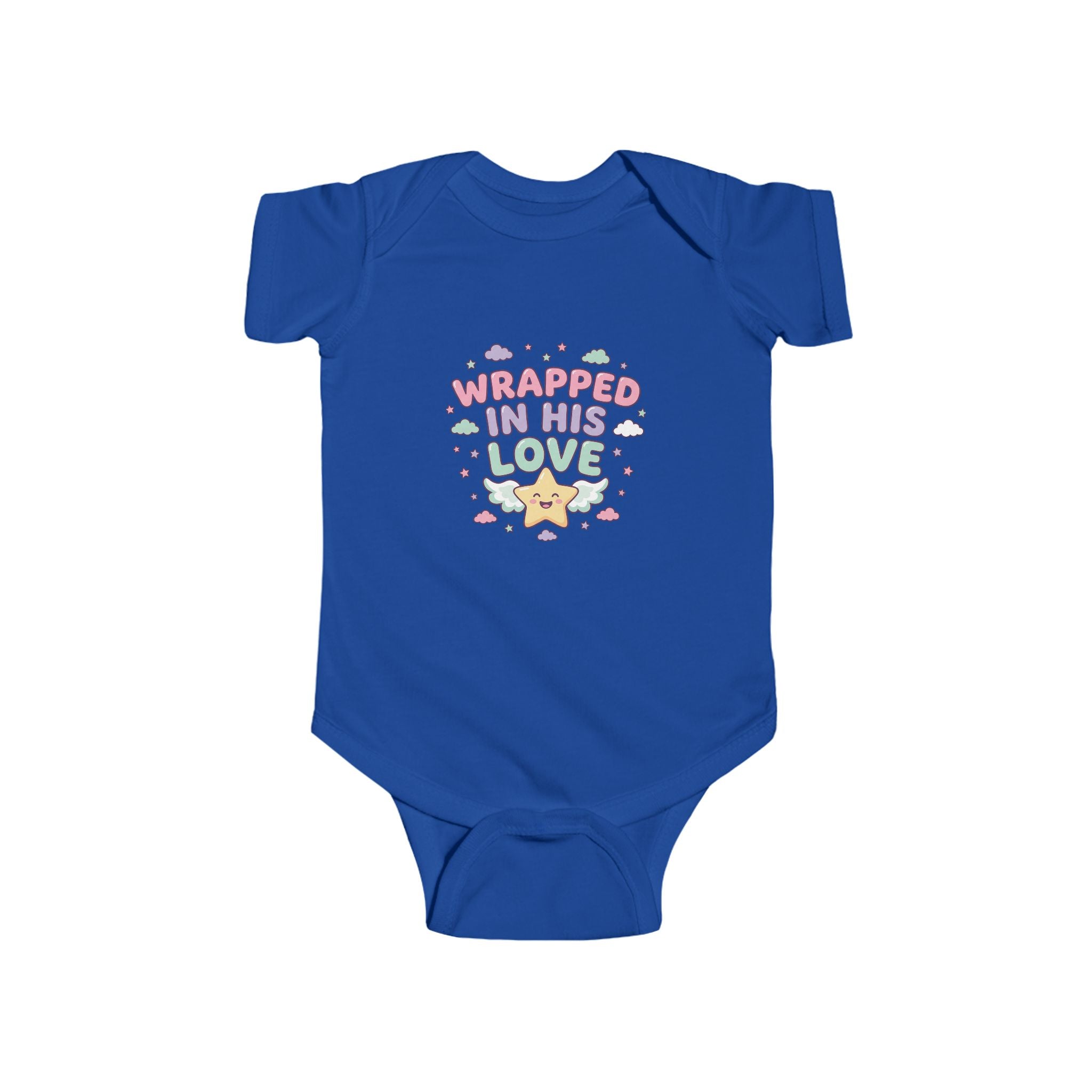 Infant Bodysuit — “Wrapped in His Love” Cute Pastel Star Baby Onesie