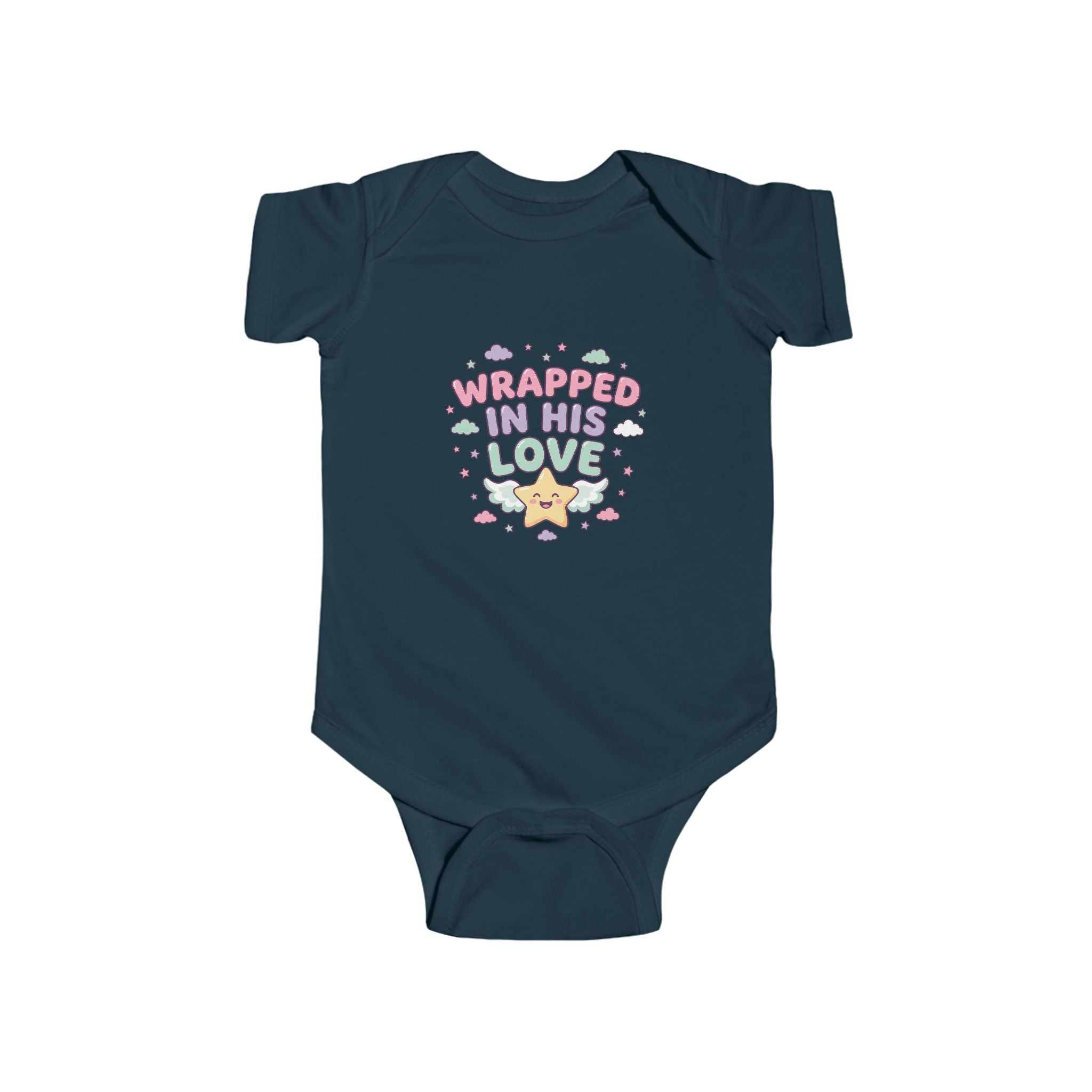 Infant Bodysuit — “Wrapped in His Love” Cute Pastel Star Baby Onesie
