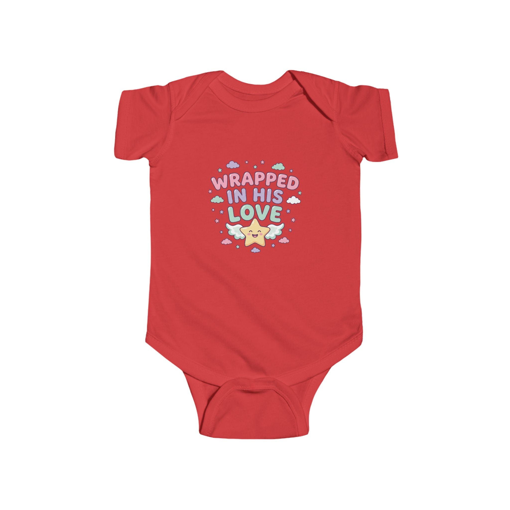 Infant Bodysuit — “Wrapped in His Love” Cute Pastel Star Baby Onesie
