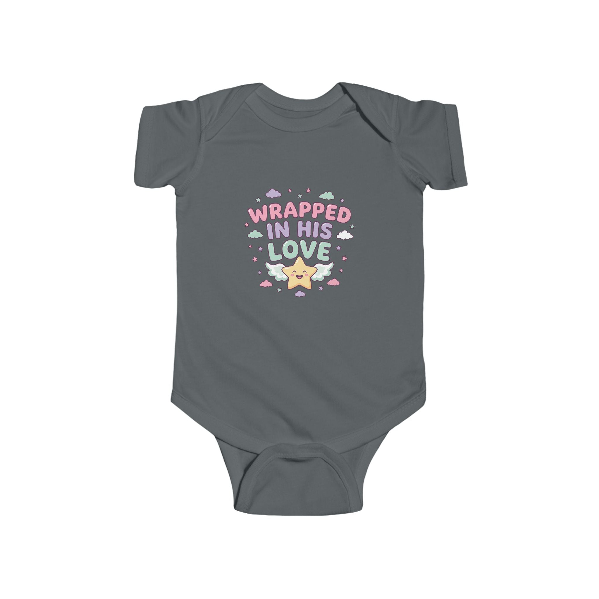 Infant Bodysuit — “Wrapped in His Love” Cute Pastel Star Baby Onesie