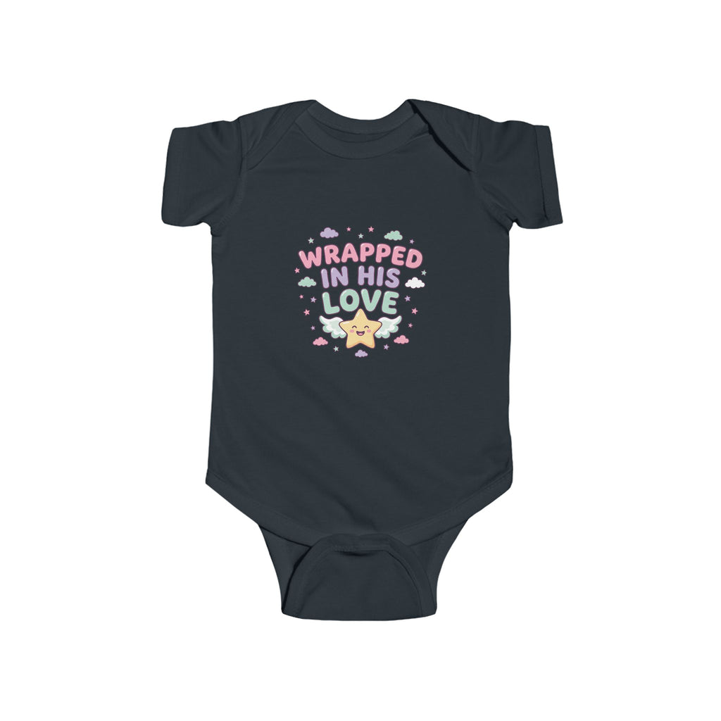 Infant Bodysuit — “Wrapped in His Love” Cute Pastel Star Baby Onesie