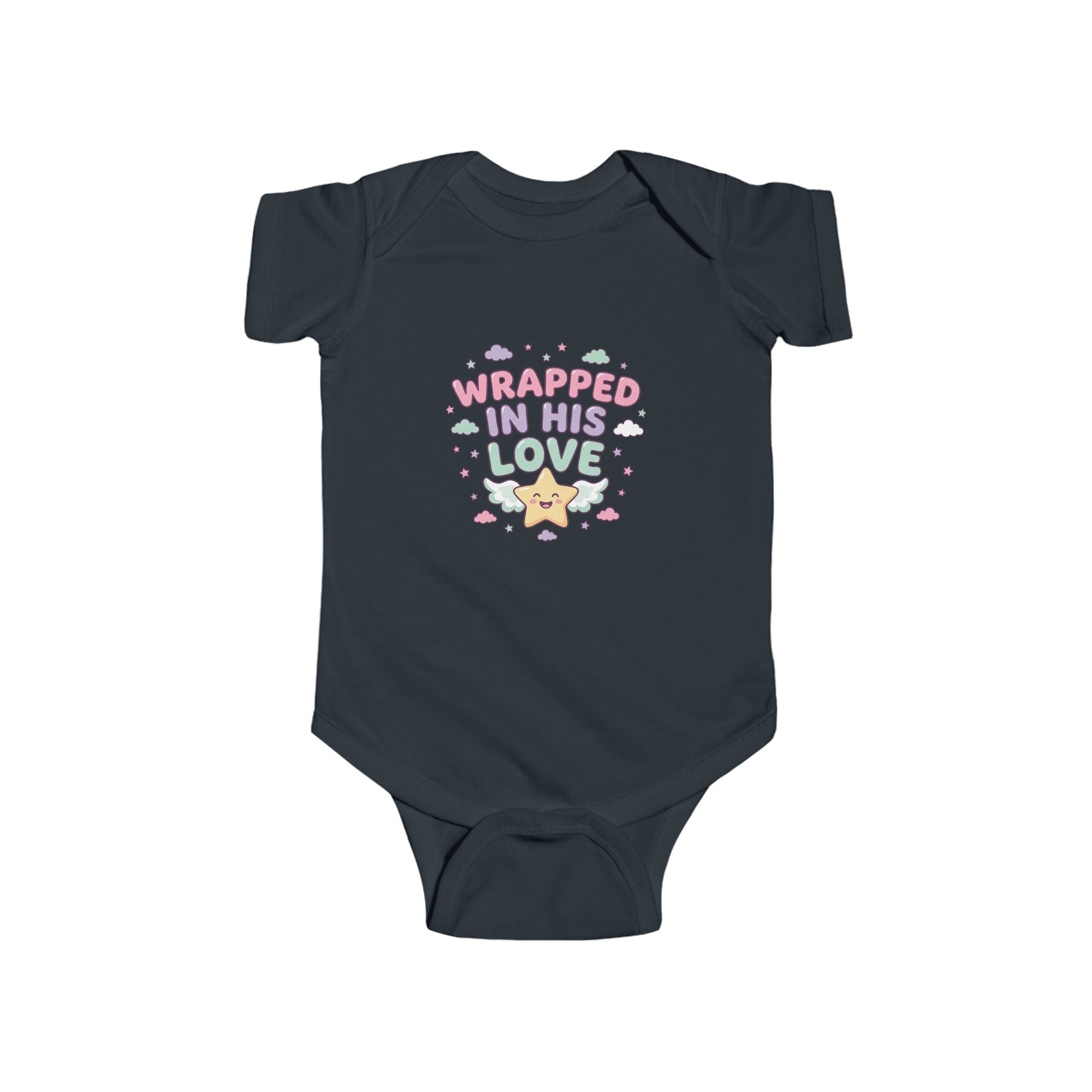 Infant Bodysuit — “Wrapped in His Love” Cute Pastel Star Baby Onesie