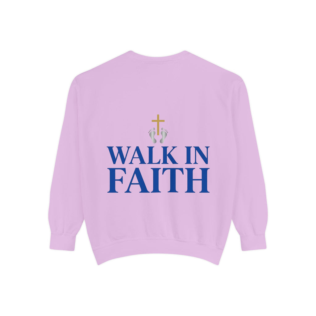 Walk in Faith Sweatshirt — Christian Cross Inspirational Crewneck