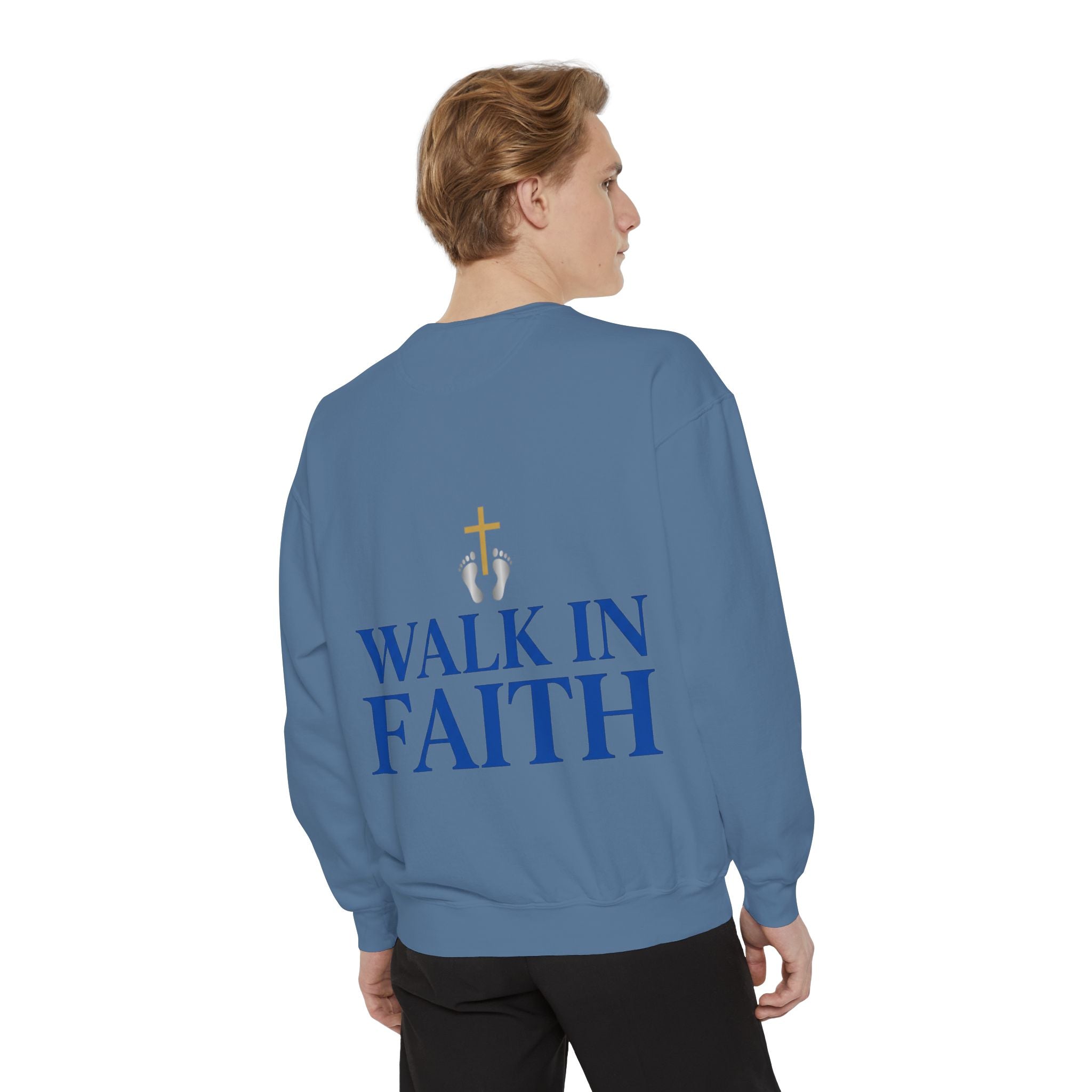 Walk in Faith Sweatshirt — Christian Cross Inspirational Crewneck
