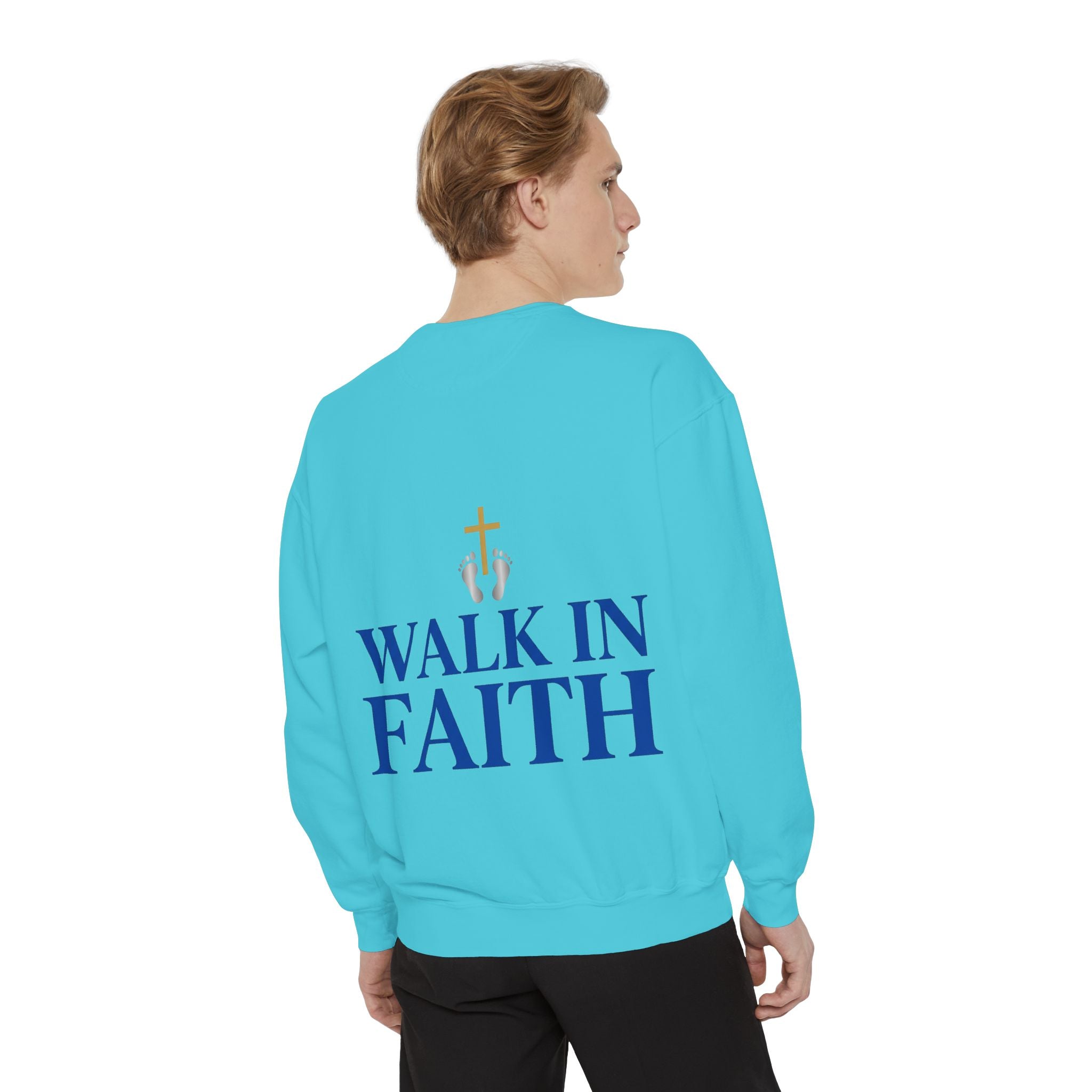 Walk in Faith Sweatshirt — Christian Cross Inspirational Crewneck