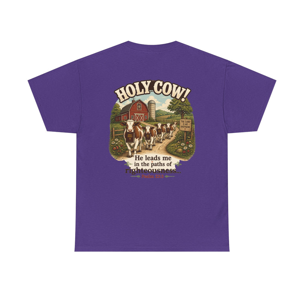 Christian Scripture Tee — "He heals the brokenhearted" Psalm 34:18 Chest Print