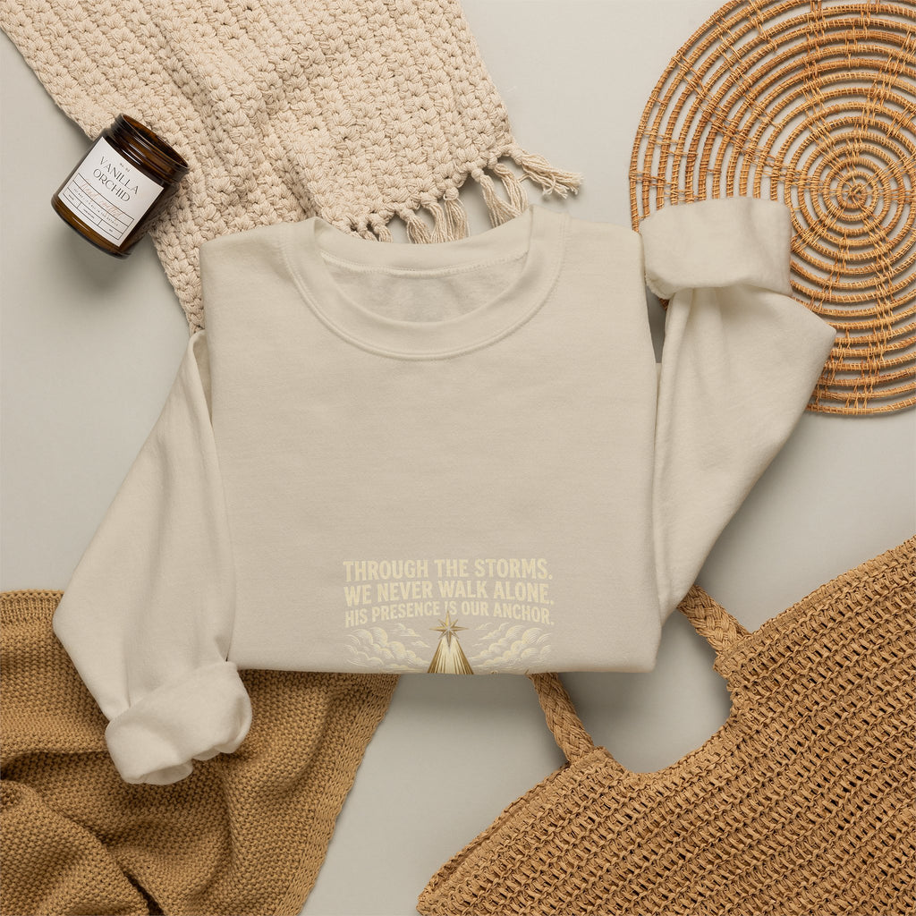 Christmas Teepee Campfire Sweatshirt – Cozy Holiday Graphic Crewneck