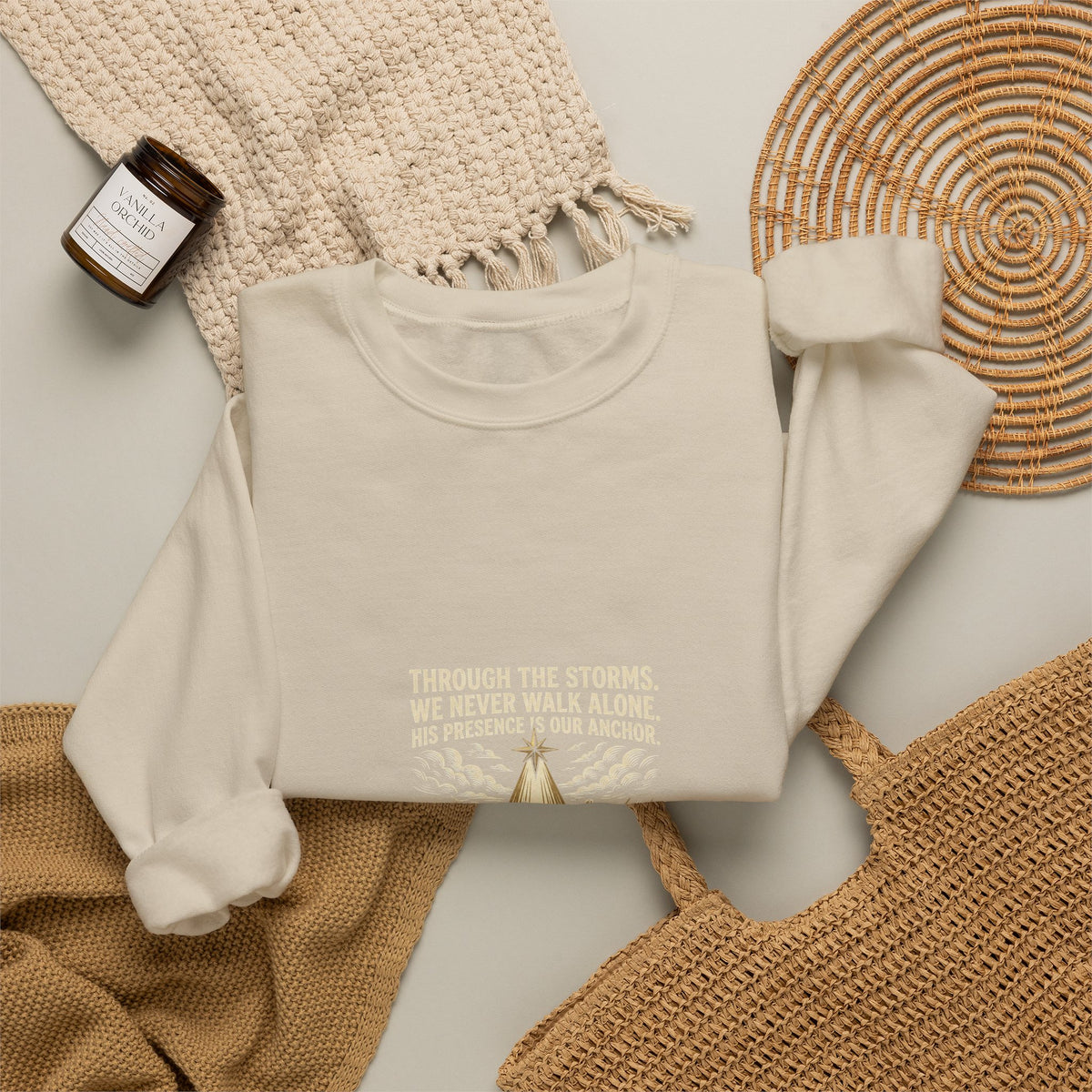 Christmas Teepee Campfire Sweatshirt – Cozy Holiday Graphic Crewneck