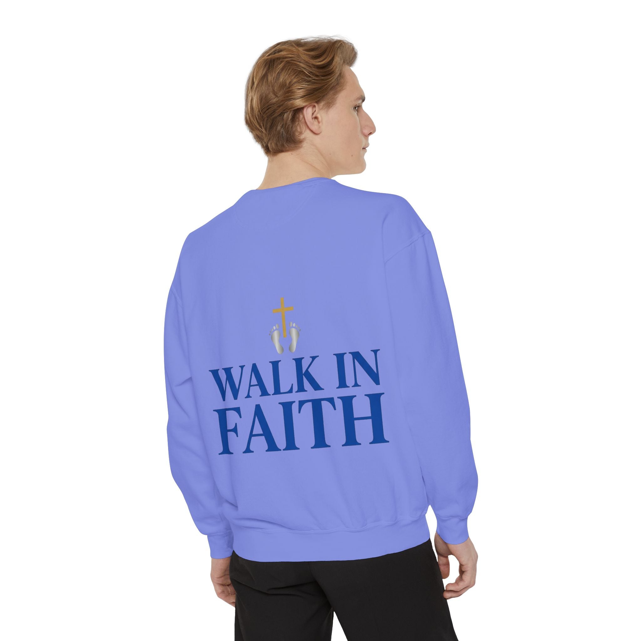 Walk in Faith Sweatshirt — Christian Cross Inspirational Crewneck