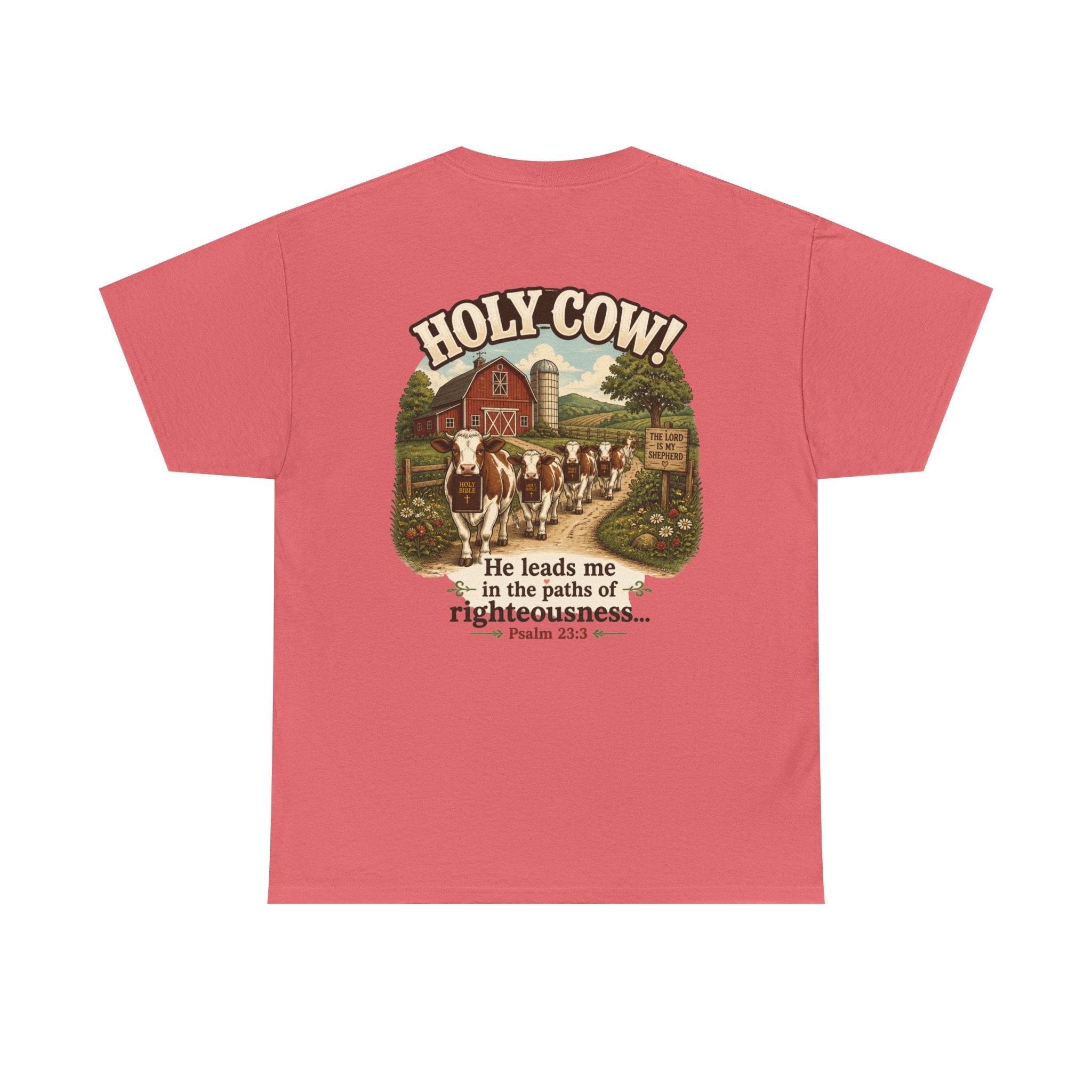 Christian Scripture Tee — "He heals the brokenhearted" Psalm 34:18 Chest Print