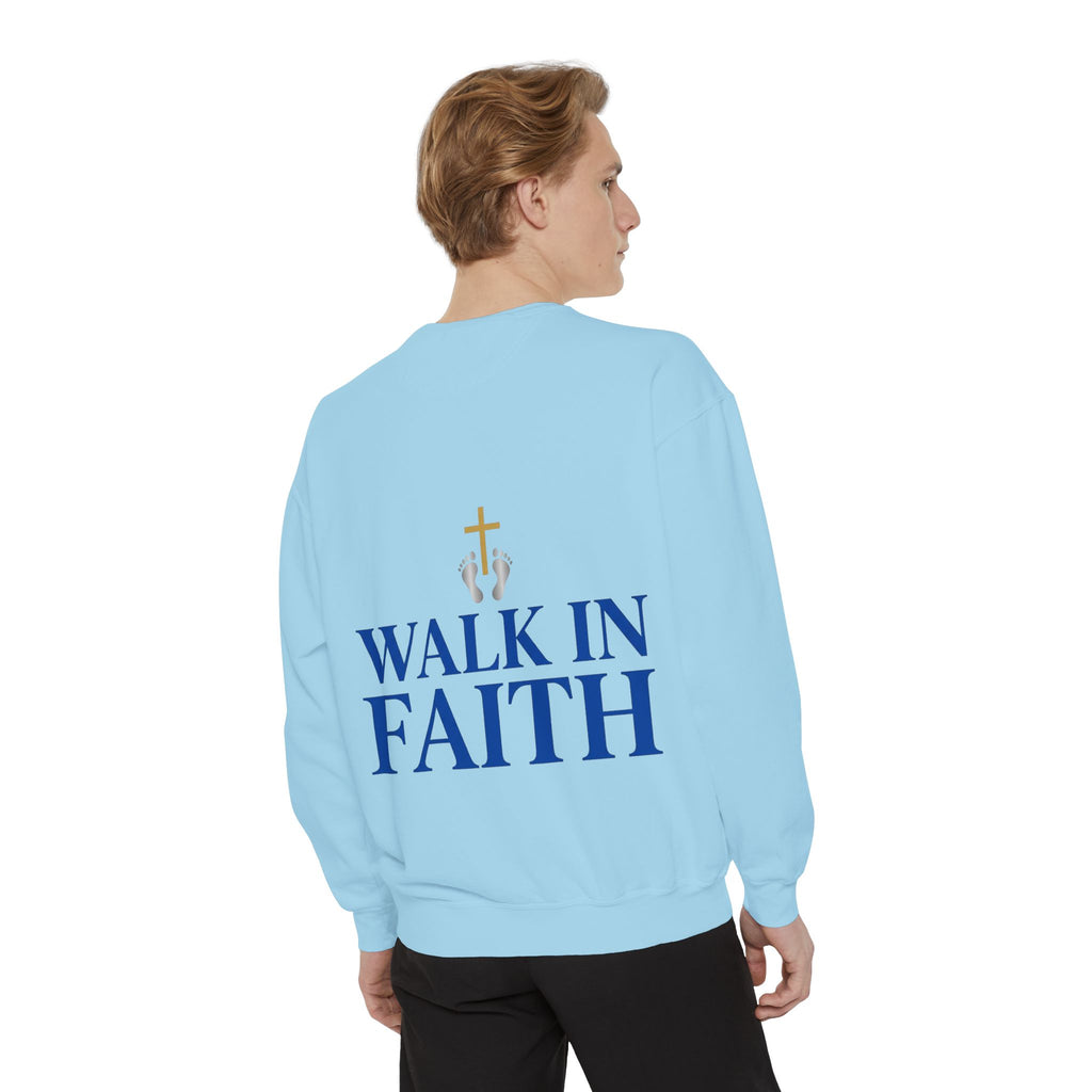 Walk in Faith Sweatshirt — Christian Cross Inspirational Crewneck