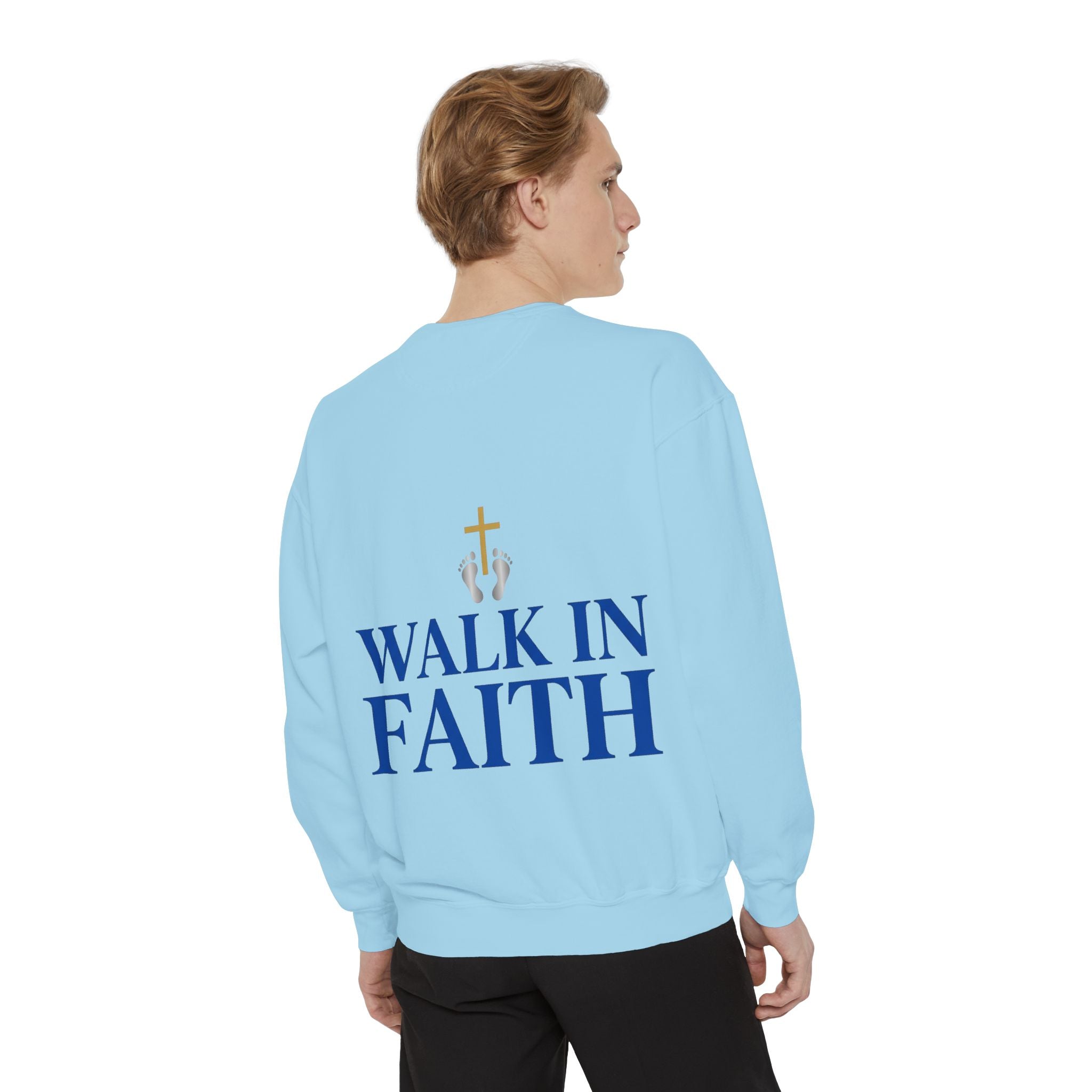 Walk in Faith Sweatshirt — Christian Cross Inspirational Crewneck