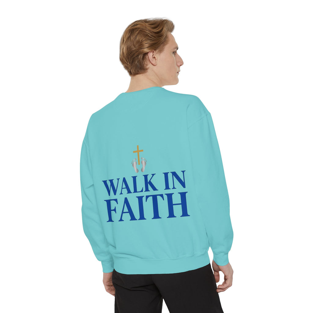 Walk in Faith Sweatshirt — Christian Cross Inspirational Crewneck