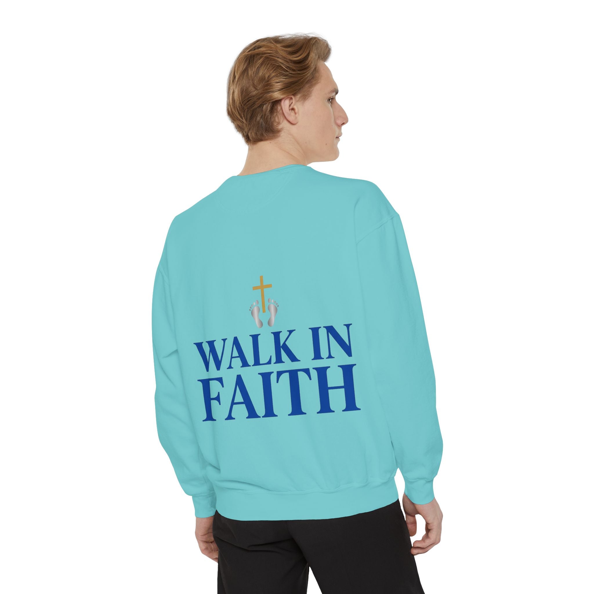 Walk in Faith Sweatshirt — Christian Cross Inspirational Crewneck