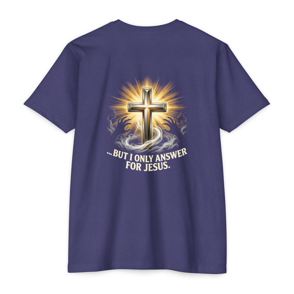 Christian Cross T-Shirt — "The Devil Can Knock All Day... But I Only Answer For Jesus"