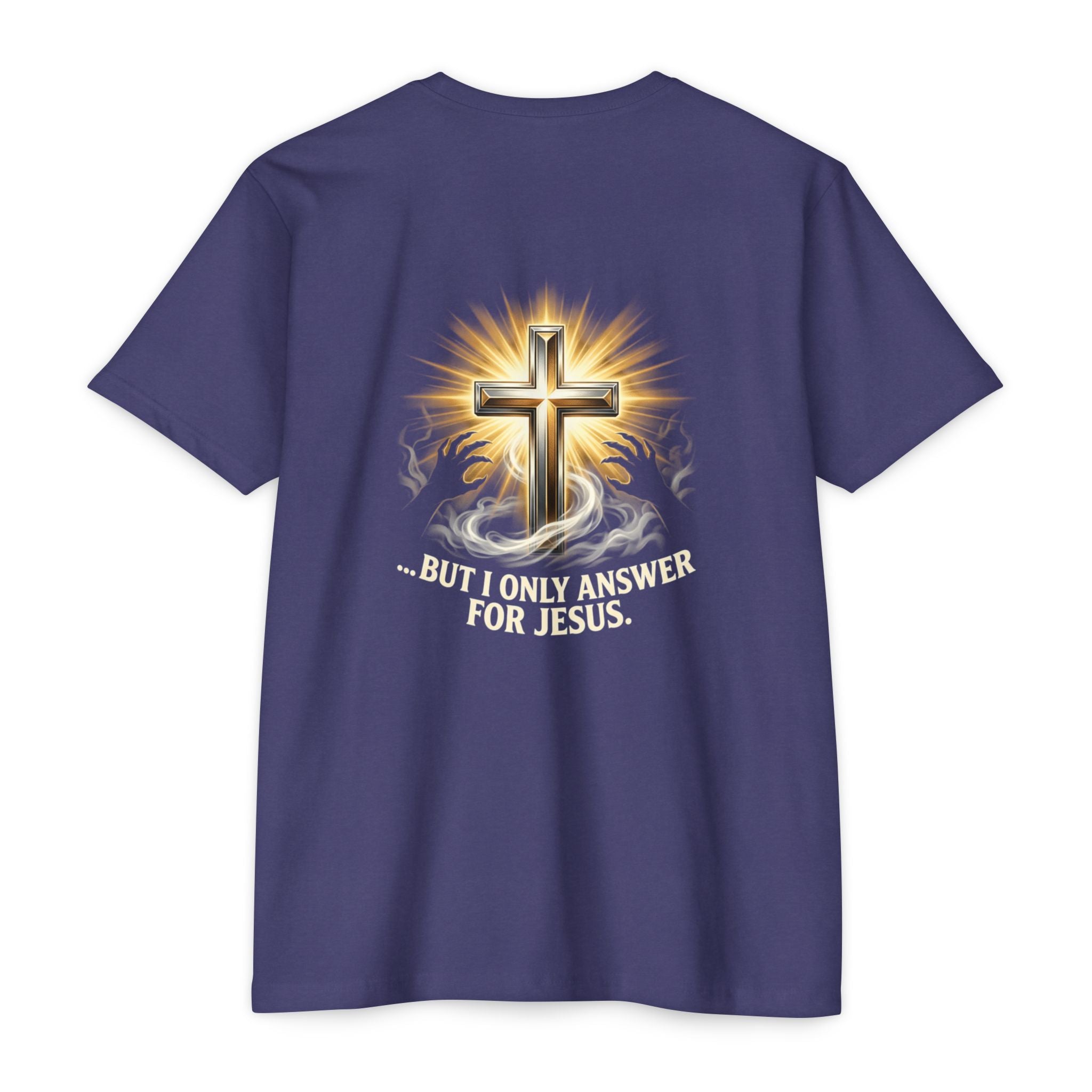 Christian Cross T-Shirt — "The Devil Can Knock All Day... But I Only Answer For Jesus"