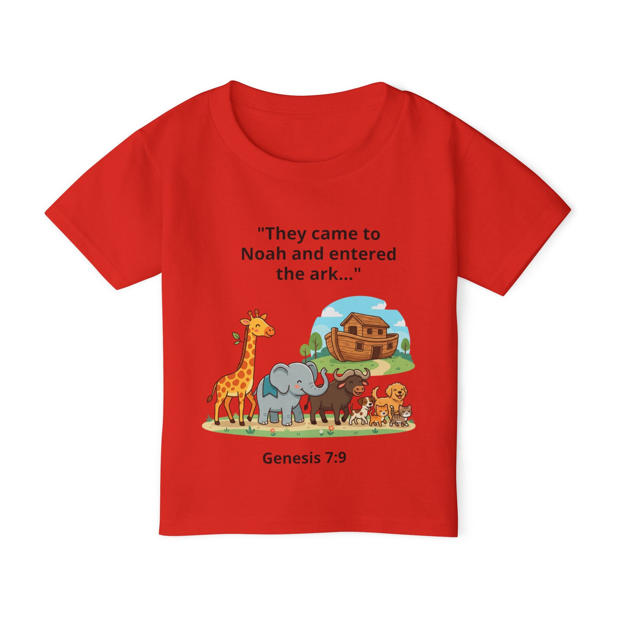 Noah’s Ark Toddler T-Shirt – "They came to Noah and entered the ark..." (Genesis 7:9)