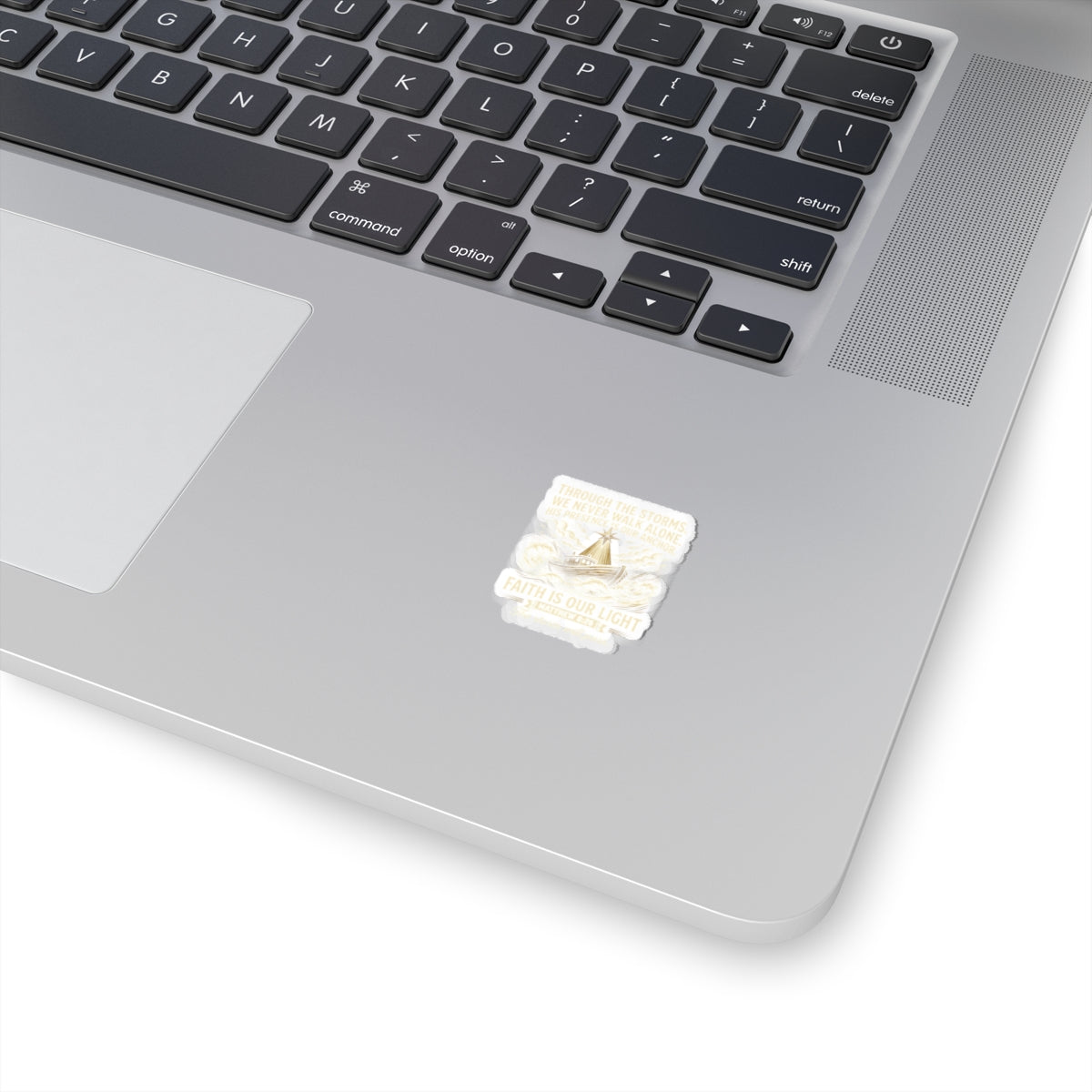 Faith Is Our Light Kiss-Cut Sticker — Inspirational Christian Boat Design