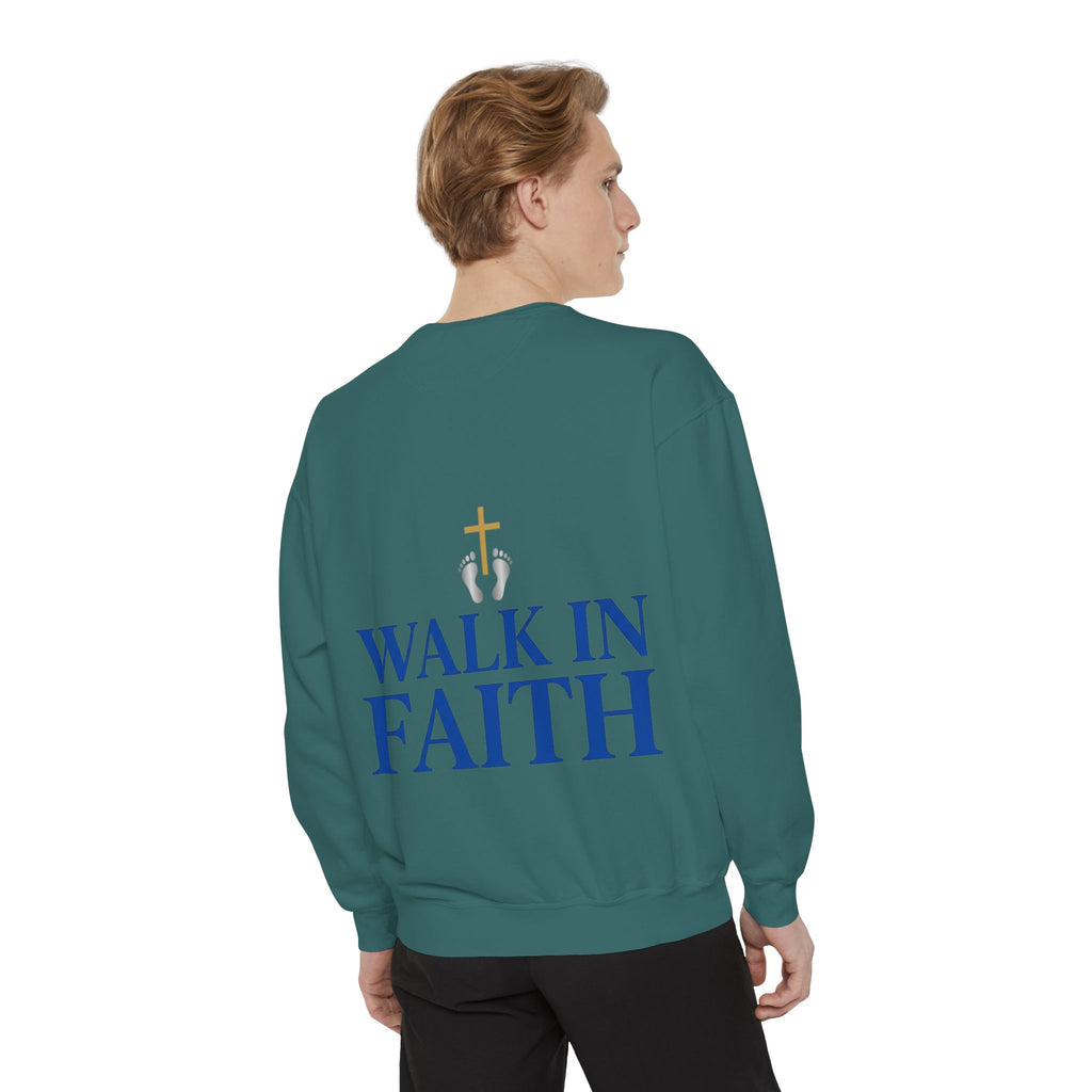 Walk in Faith Sweatshirt — Christian Cross Inspirational Crewneck