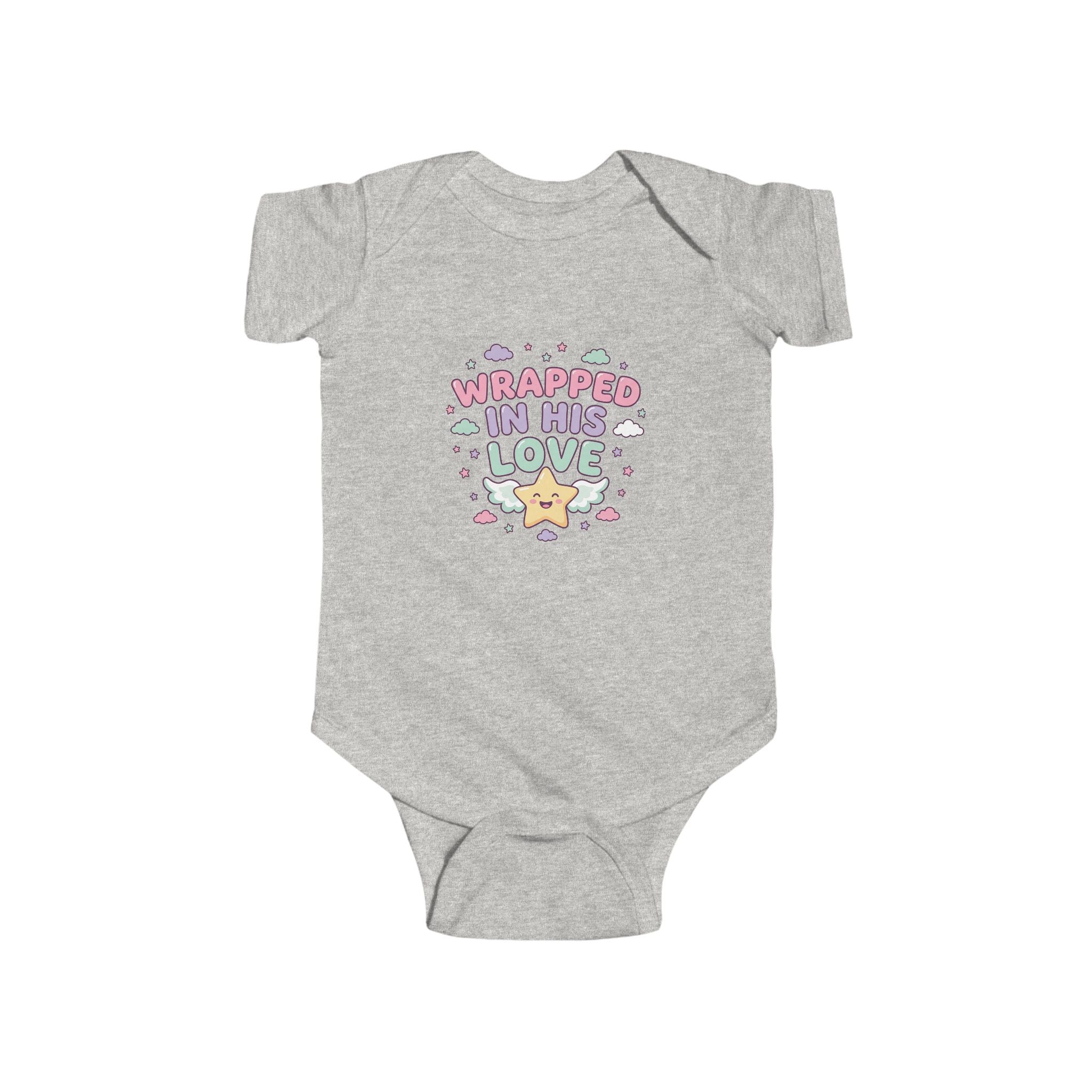 Infant Bodysuit — “Wrapped in His Love” Cute Pastel Star Baby Onesie
