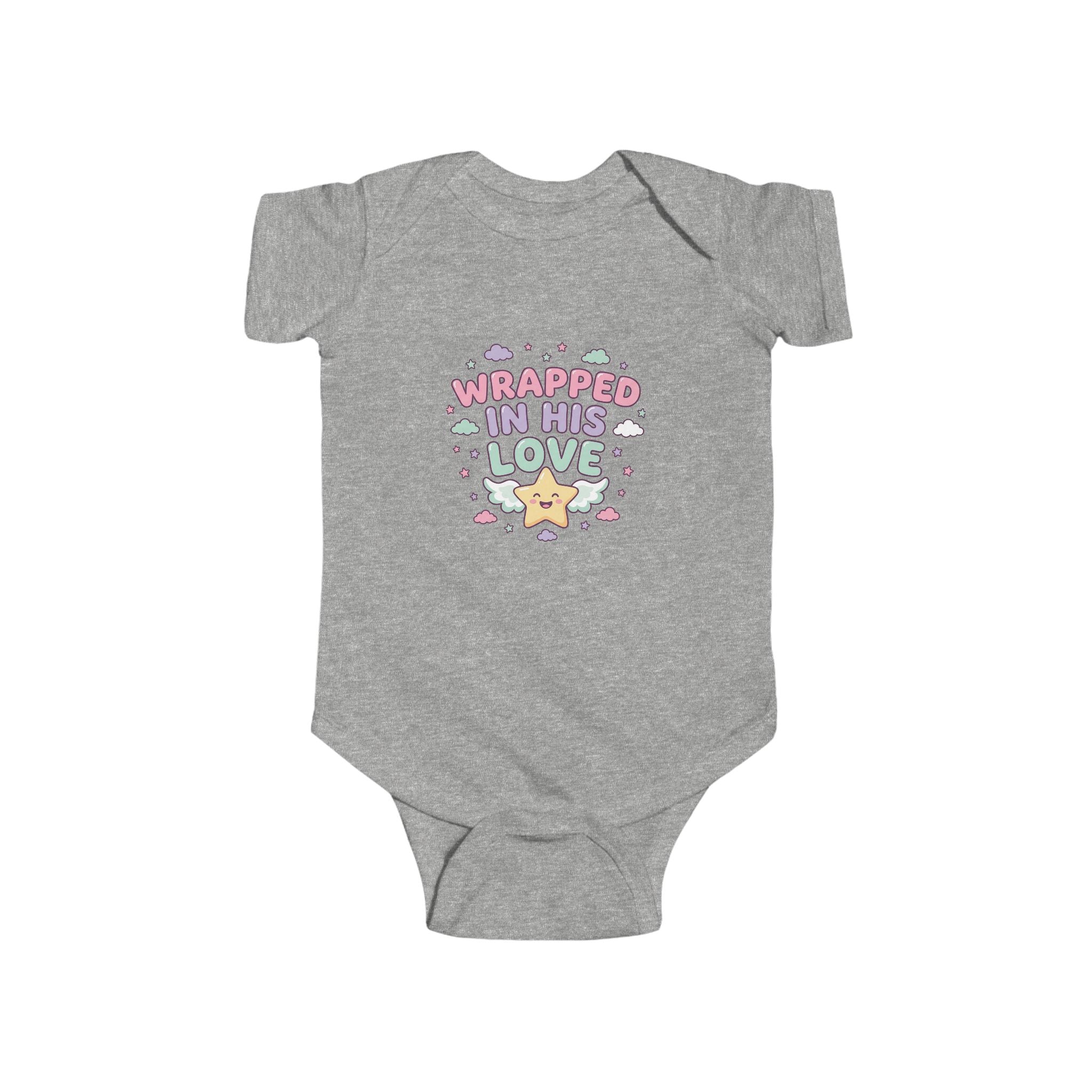 Infant Bodysuit — “Wrapped in His Love” Cute Pastel Star Baby Onesie