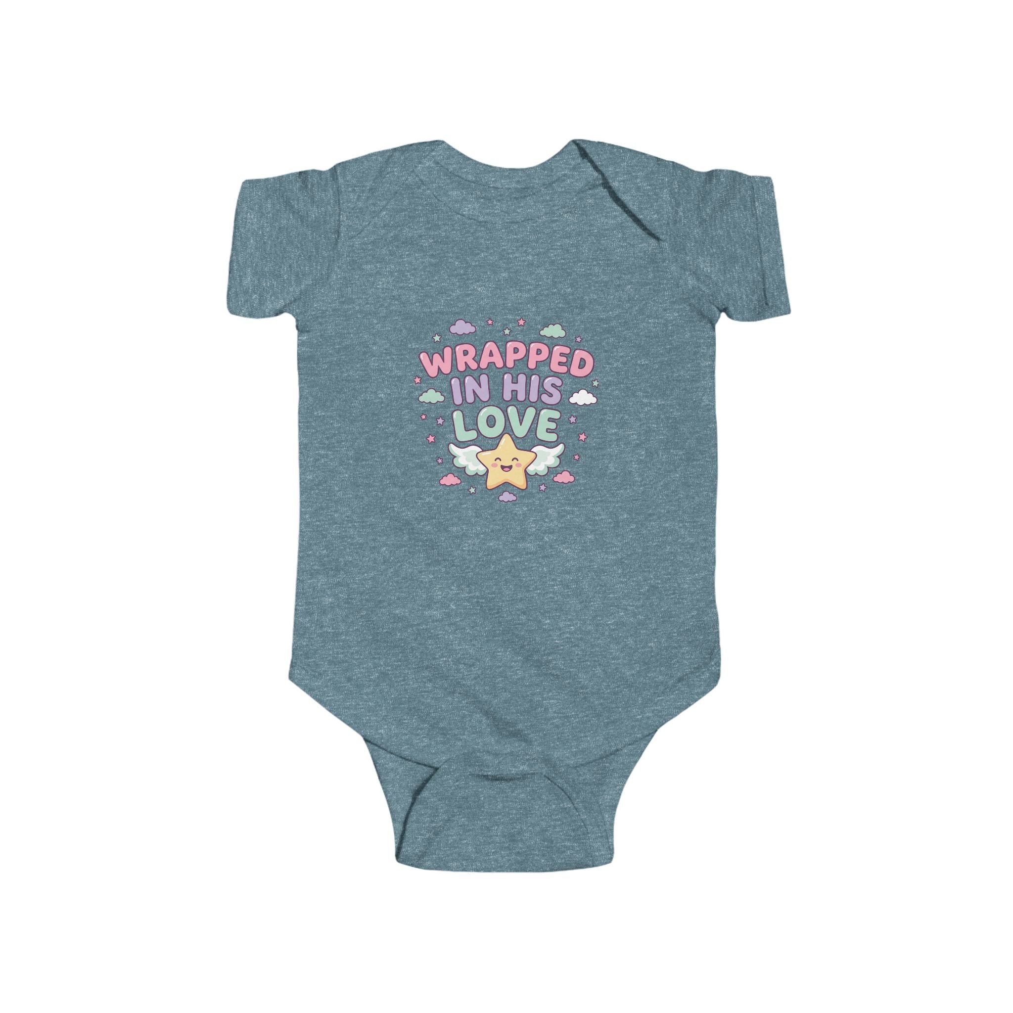 Infant Bodysuit — “Wrapped in His Love” Cute Pastel Star Baby Onesie
