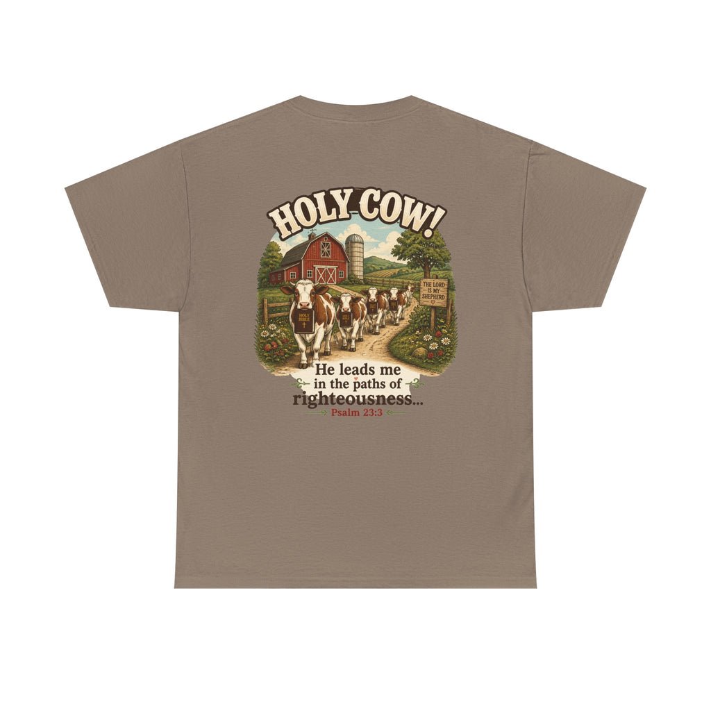 Christian Scripture Tee — "He heals the brokenhearted" Psalm 34:18 Chest Print