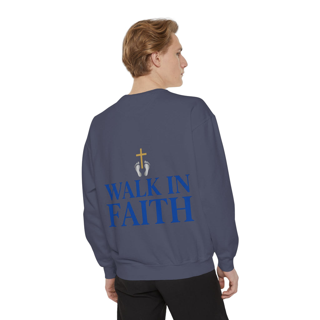 Walk in Faith Sweatshirt — Christian Cross Inspirational Crewneck