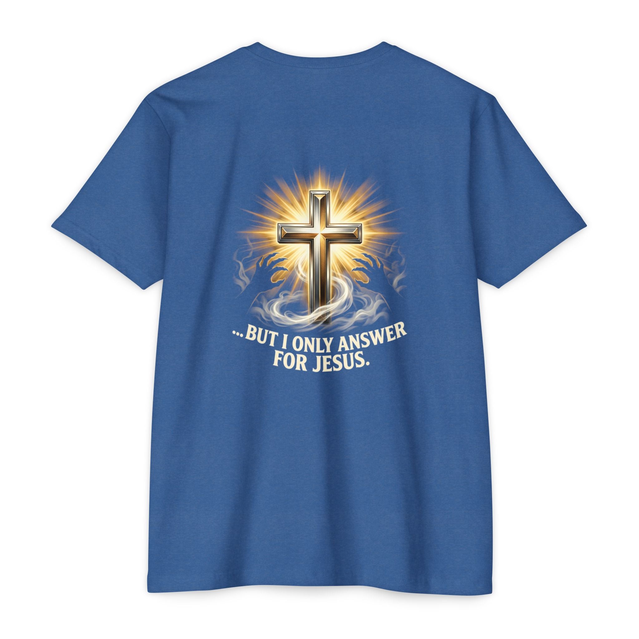 Christian Cross T-Shirt — "The Devil Can Knock All Day... But I Only Answer For Jesus"