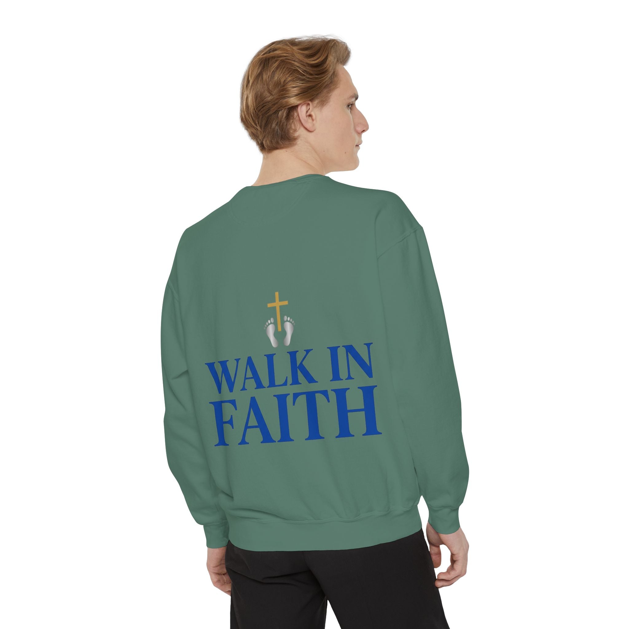 Walk in Faith Sweatshirt — Christian Cross Inspirational Crewneck