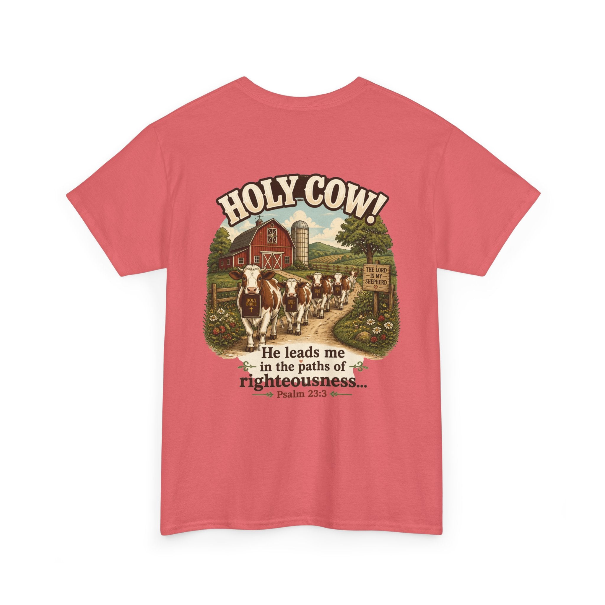 Christian Scripture Tee — "He heals the brokenhearted" Psalm 34:18 Chest Print