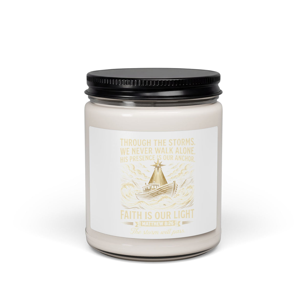 Faith-Inspired Soy Candle — "Faith Is Our Light" 9oz