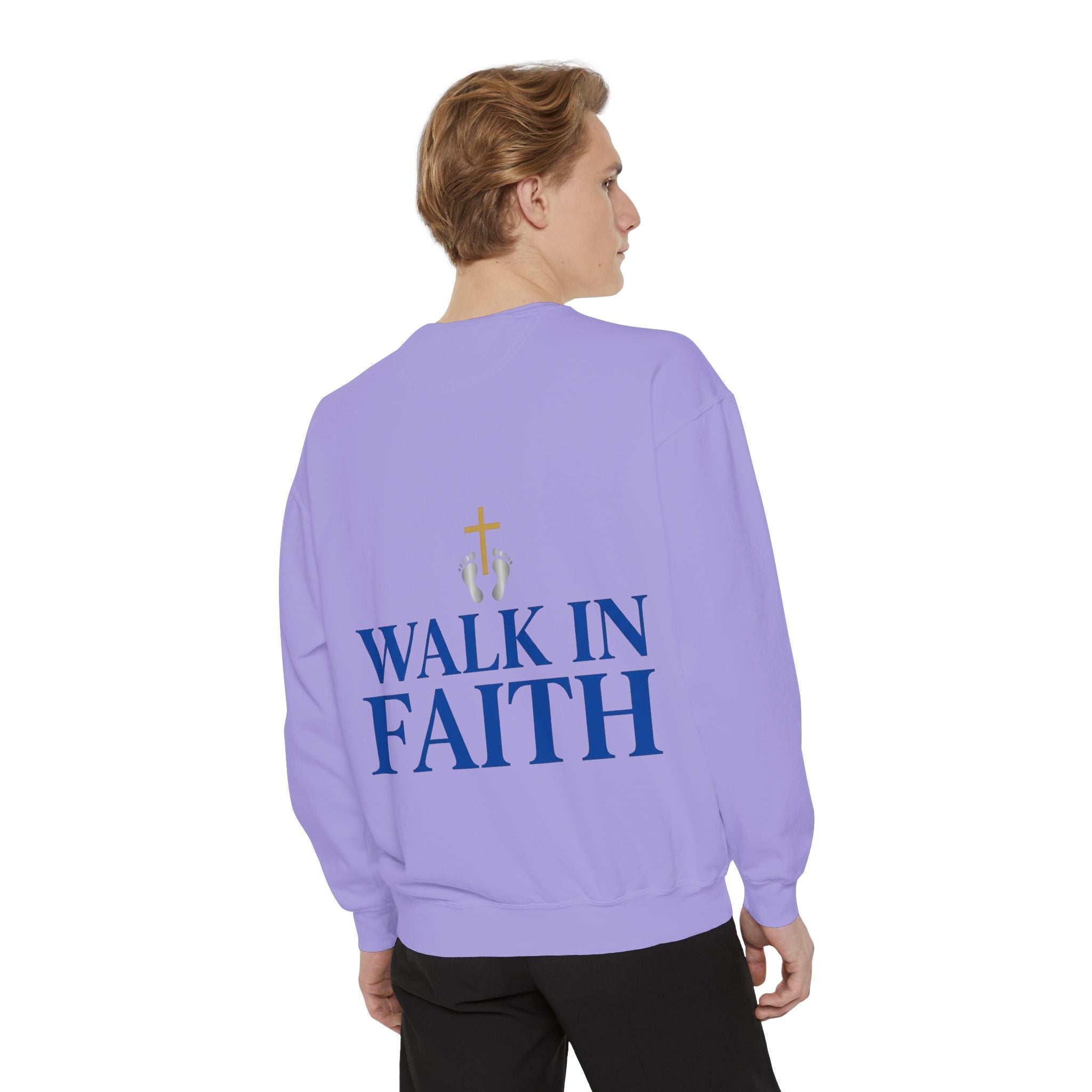 Walk in Faith Sweatshirt — Christian Cross Inspirational Crewneck