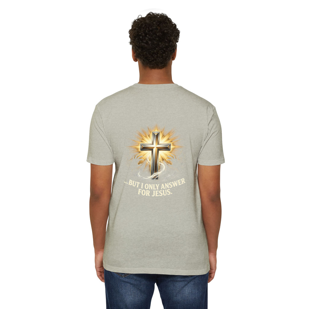 Christian Cross T-Shirt — "The Devil Can Knock All Day... But I Only Answer For Jesus"