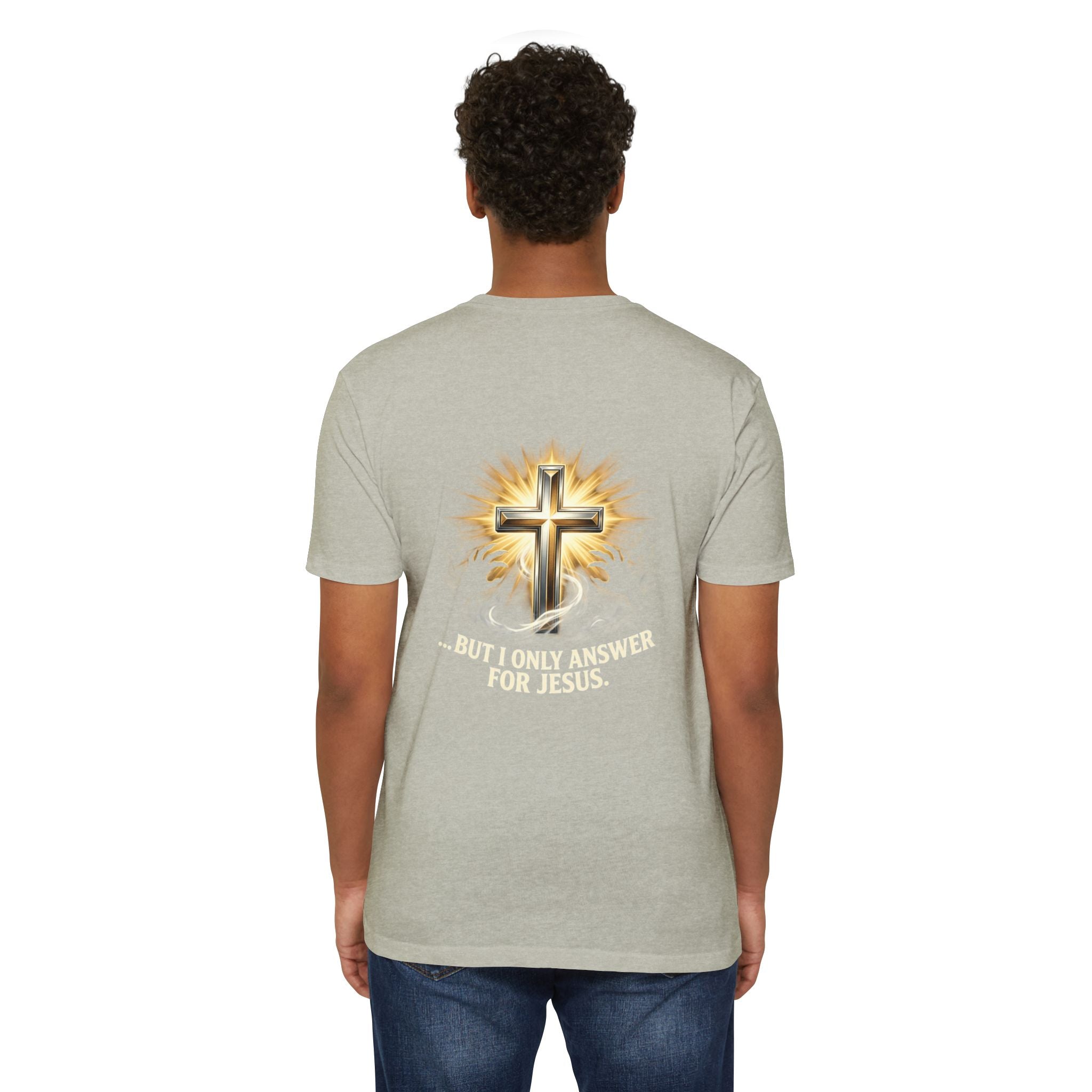 Christian Cross T-Shirt — "The Devil Can Knock All Day... But I Only Answer For Jesus"