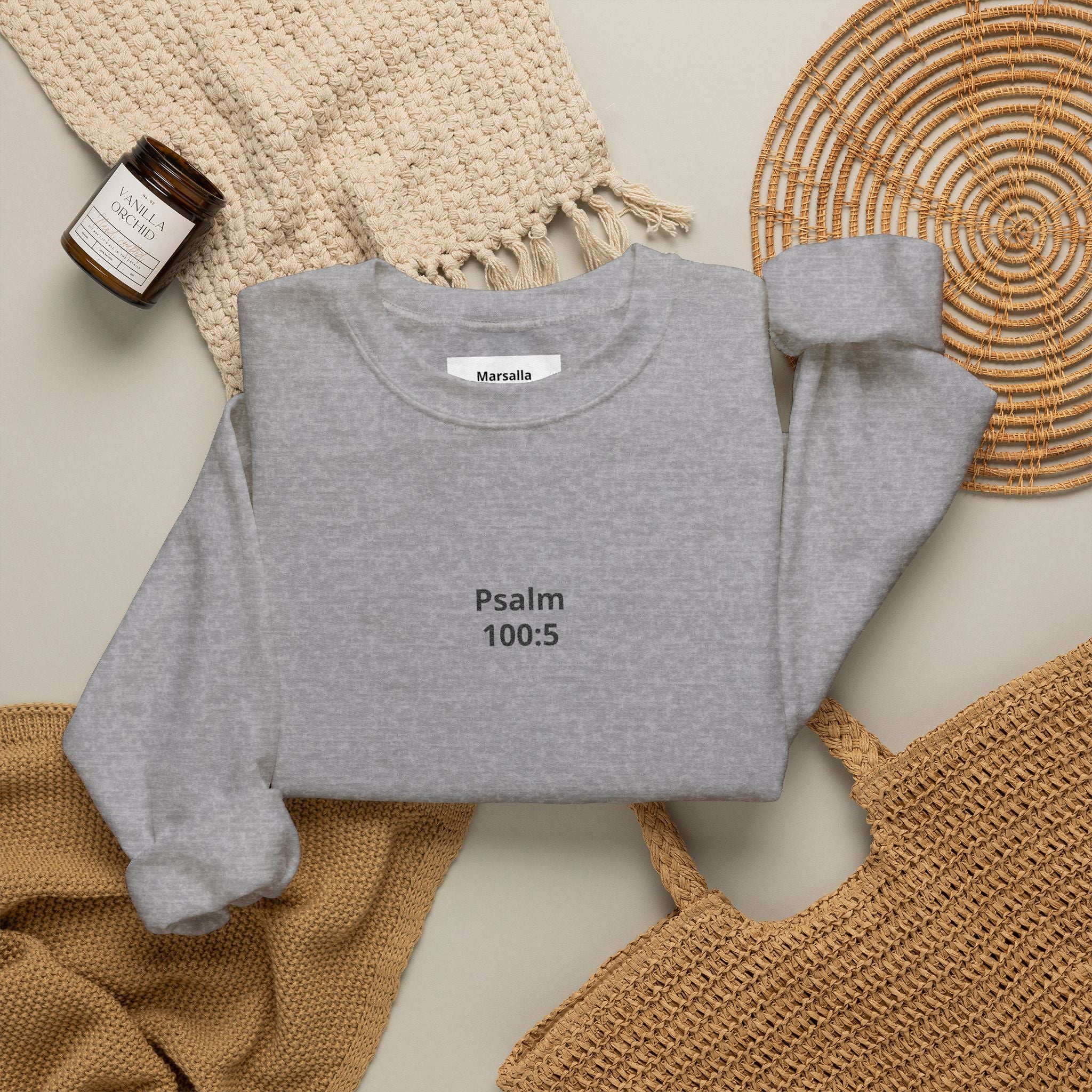 Psalm 100:5 Minimalist Crewneck Sweatshirt — Christian Scripture Sweatshirt