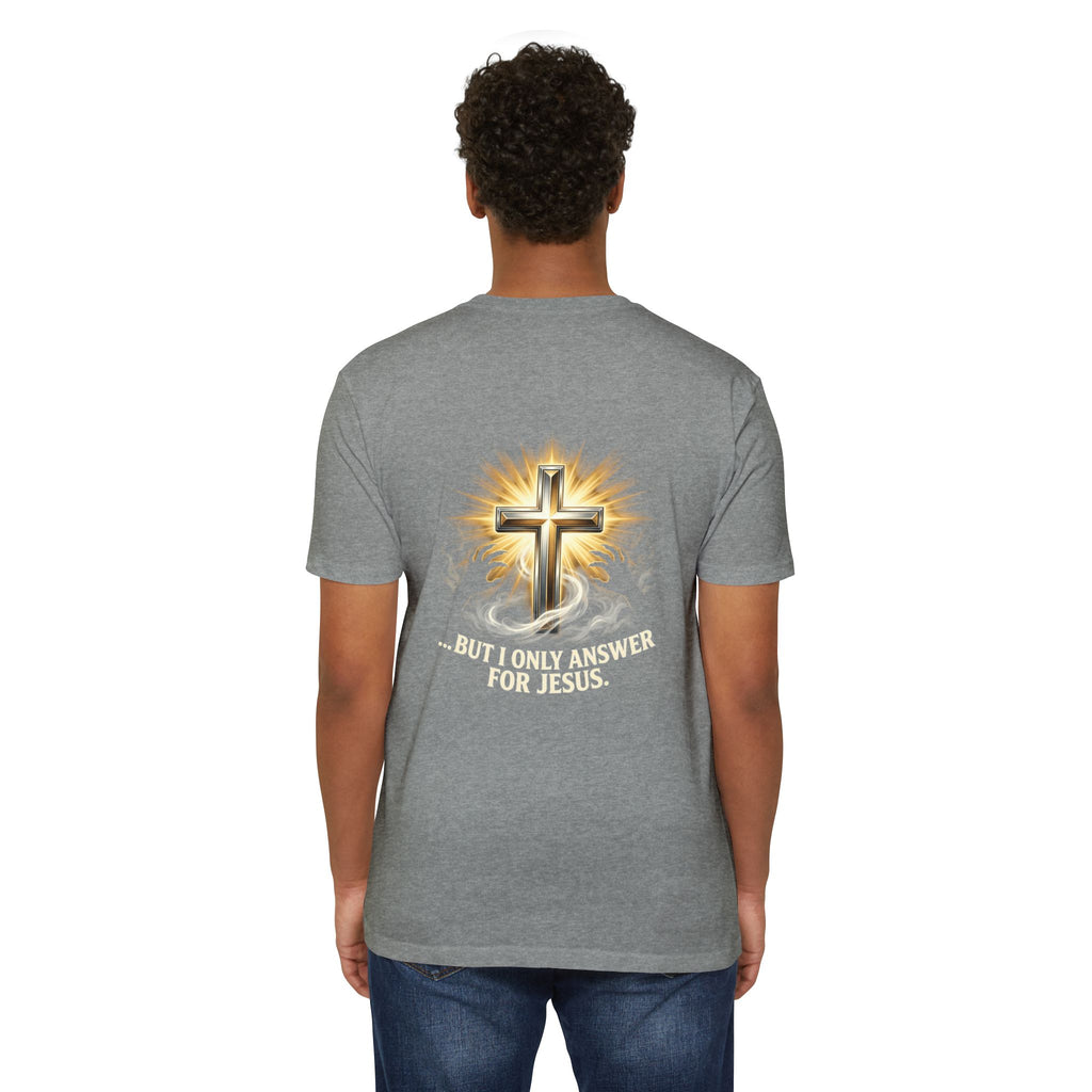 Christian Cross T-Shirt — "The Devil Can Knock All Day... But I Only Answer For Jesus"