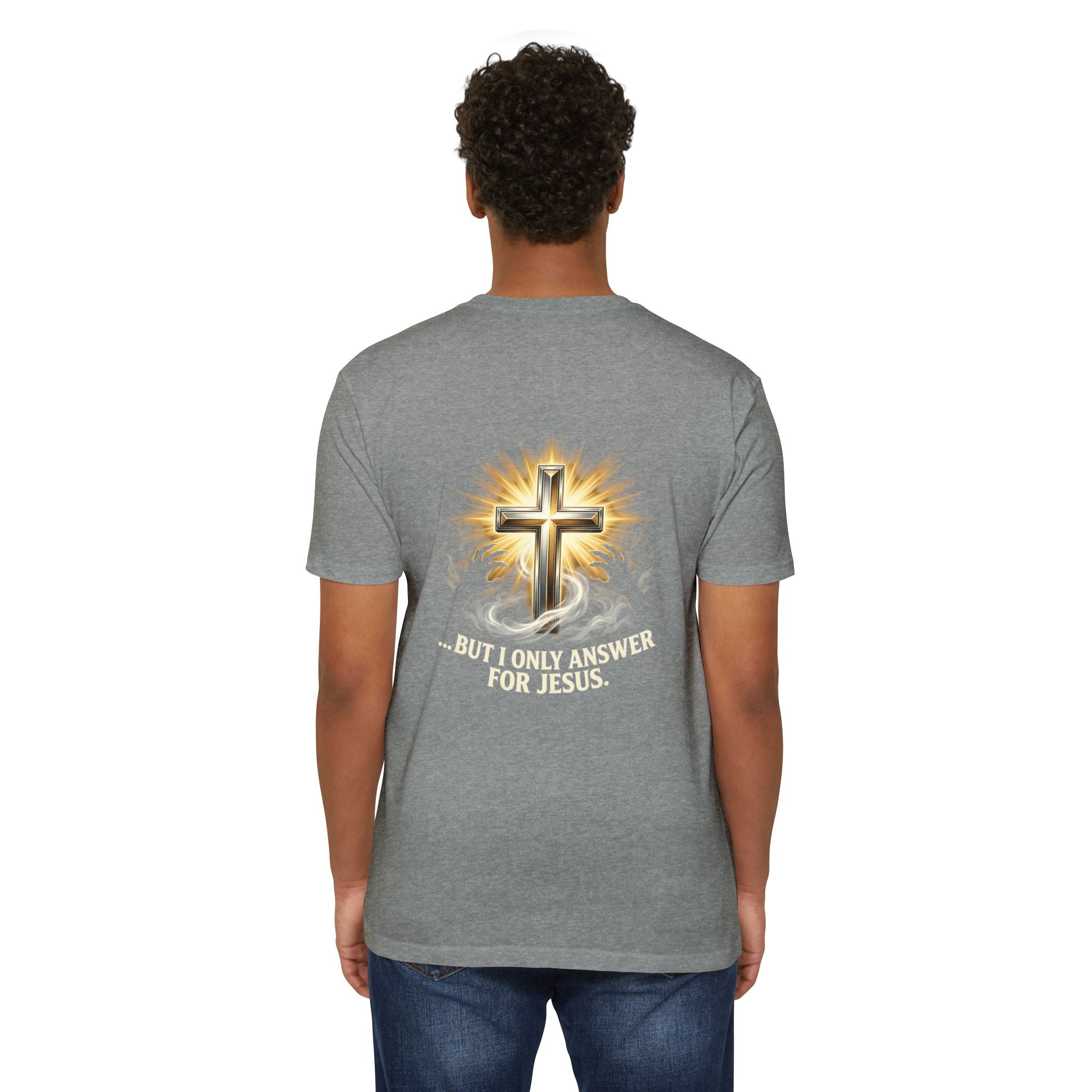 Christian Cross T-Shirt — "The Devil Can Knock All Day... But I Only Answer For Jesus"