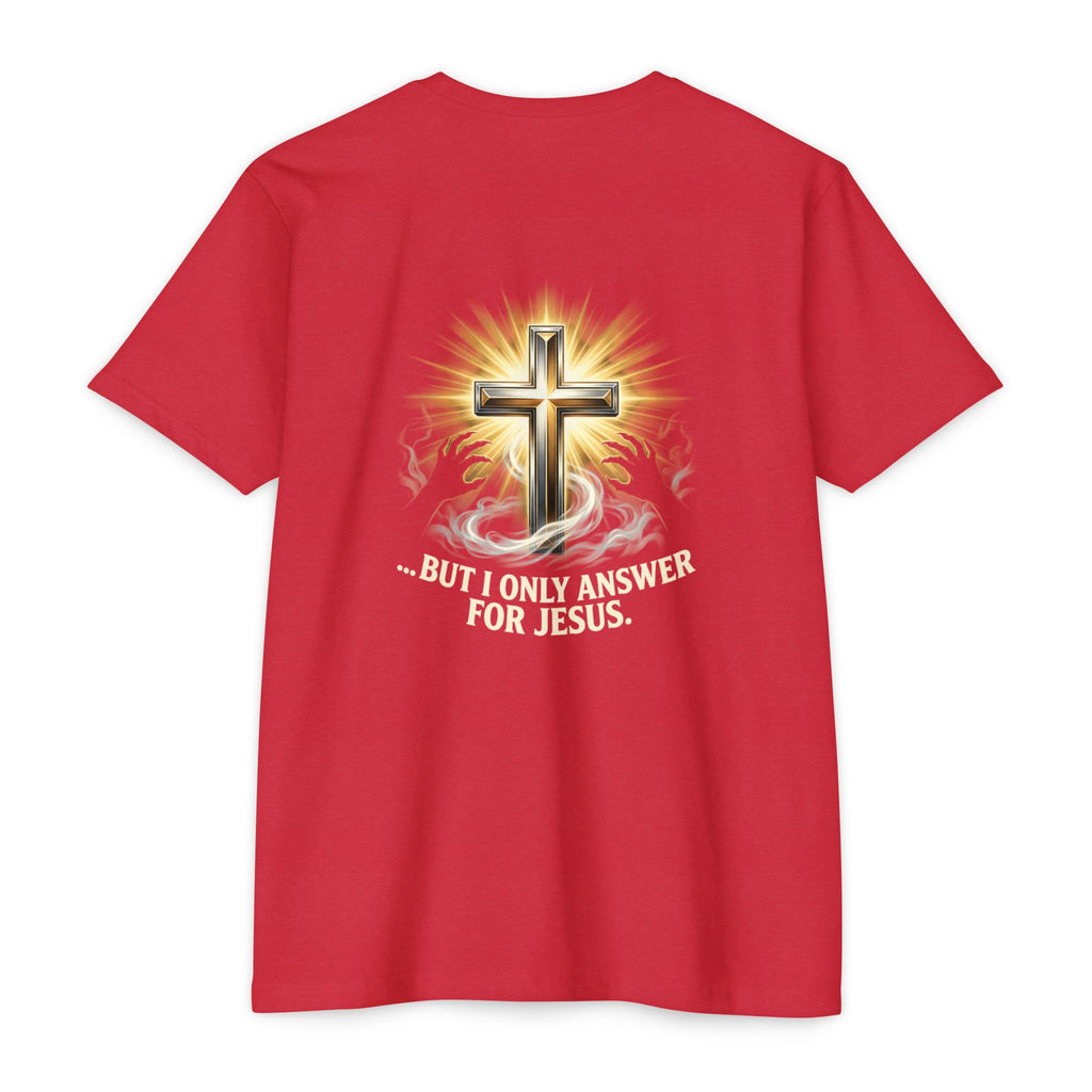 Christian Cross T-Shirt — "The Devil Can Knock All Day... But I Only Answer For Jesus"