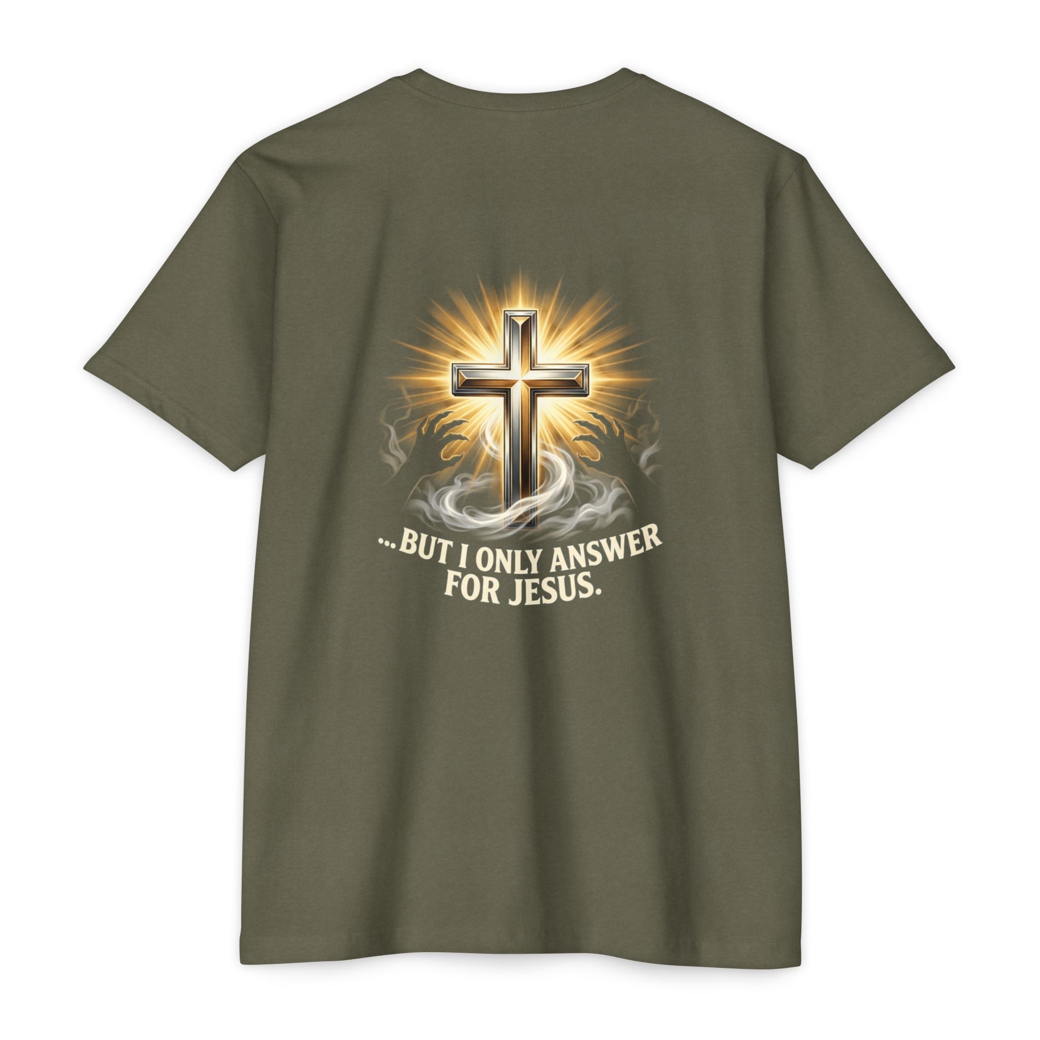 Christian Cross T-Shirt — "The Devil Can Knock All Day... But I Only Answer For Jesus"